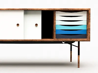 Finn Juhl Credenza cinema 4d danish denmark design furniture