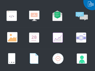 12 Vector Flat Icons- Free Download 12 free vector icons flat icons free icons icon freebie