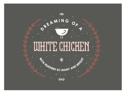 White Chicken Dreams chicken christmas circle dreams poultry seal snow white chicken