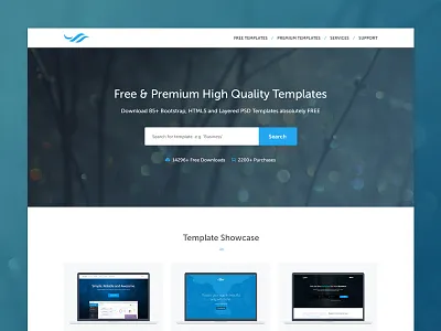 TemplateOcean Homepage clean homepage museo portfolio search services showcase subscribe template ui web design