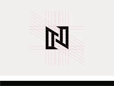 the building of the N. grid letter logo mark monogram n n letter namilurihas process square wip