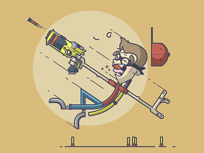 It's Nerf or Nothin' fall gun hat illustration line art mask nerf shoot sword toy war yell