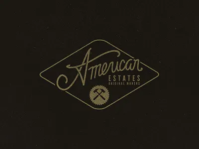 AE american estates branding flag industrial logo merica texture typography usa vintage