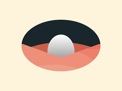 Logo Nest circle egg flat icon logo nest red shade