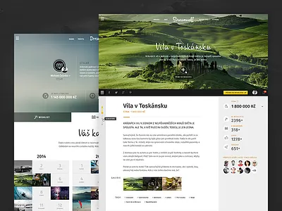 Dreamwall - detail & user profile article calendar dashboard dream experience journey photo profile travel ui wall web