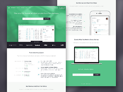 Attribution Next analytics attribution beta home landing page responsive timeline