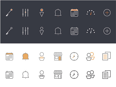 Navigation Icons active state booking dashboard icons line art logout navigation notifications profile settings