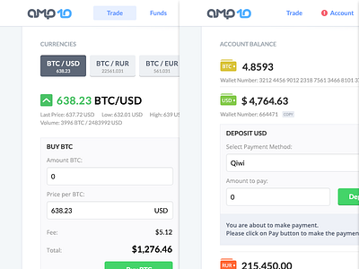 Amp10.com - Cryptocurrencies Exchange exchange graphic design ui ux webdesign