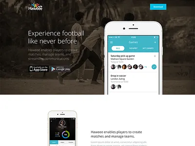 Haweee - Social Sports Management android design material mobile simple sports ui ux visual