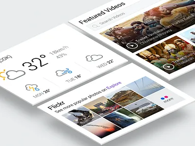 Rethink - Yahoo - Widgets card clean dashboard minimal photo weather white widget