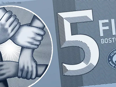 5 Boston Beans currency design illustration money print