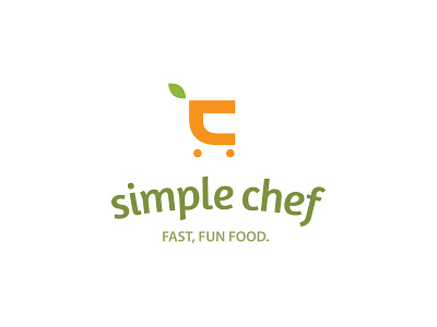 Simple Chef Logo c chef food fruit healthy orange recipes shopping cart simple teaching