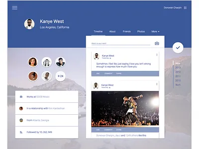 Facebook Material Design design facebook flat google material material design page profile redesign ui web website