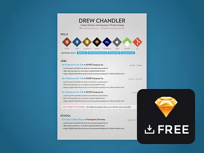 Freebie Sketch: Resume Template clean design free freebie pt sans resume simple sketch source sans pro template typography verlag