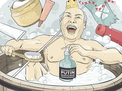 Glück aro berlin bubbles diogenes glück happy illustration king naked vector wams