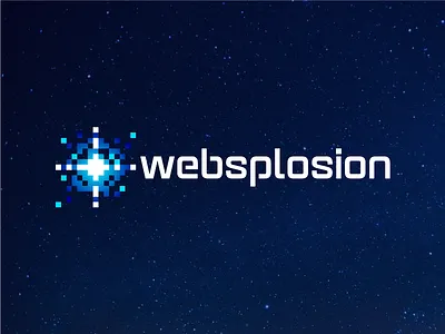 websplosion boom explosion light logo logotype pixel pixels star stellar tech web