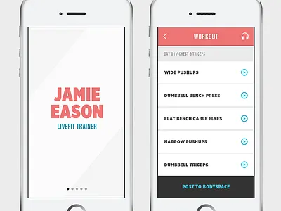 Fitness Tracker Concept blue clean ios mobile modern red sleek tracker ui ux white workout