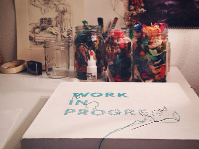 Work In Progress 3d canvas design embroidery layout stitched type typography wip work in progress