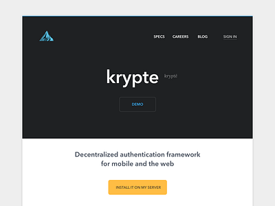 Krypte Hackathon + Freebie ios krypte mobile ui web web design