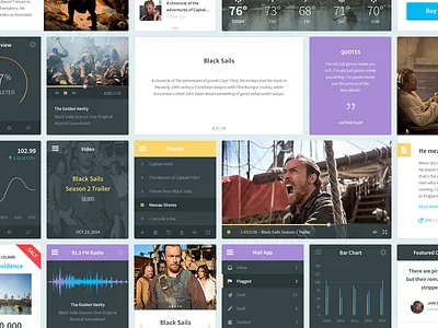 Drunken Parrot UI Kit bootstrap clean colorful flat html kit playful premium psd simple ui