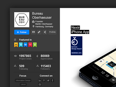 Behance Redesign concept - Creatives profile behance design hierarchy redesign ui ux webdesign