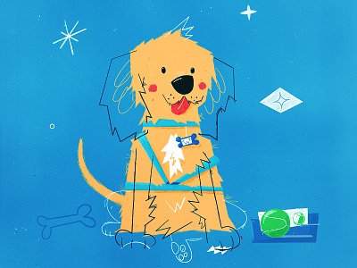 Puppy Portrait animal dog golden retriever illustration portrait puppy simple