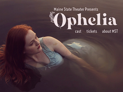 Ophelia - Theater Landing Page branding design desktop font hamlet hero image ios ipad landing page main page ophelia responsive design theater