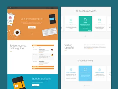 Student website (WIP) campus design education flat student university uppsala web website