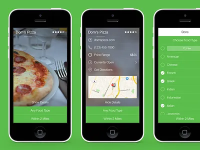 Eating Around app food ios iphone mobile ui where is the pizza