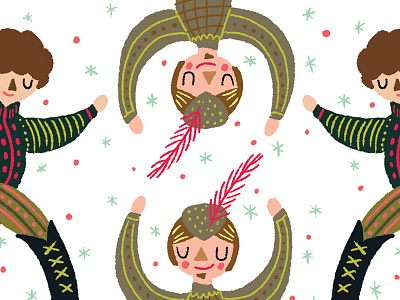 Ten Lords christmas digital illustration lords leaping pattern patterns swans swimming twelve days of christmas