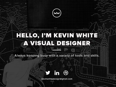 We'll Do It Live! black dribbble identity illustration line linework linkedin portfolio sketch twitter website white