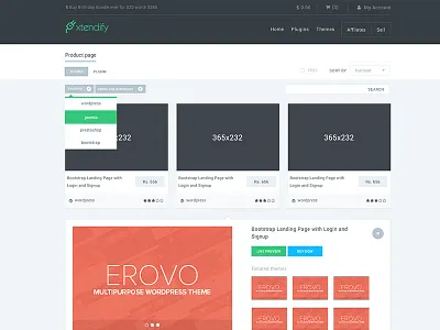 Themes/Plugin Item Grid dropdown flat grid modern plugin quick view theme