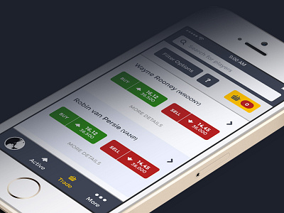 Trading basket blue buy dark light sell sport trading ui