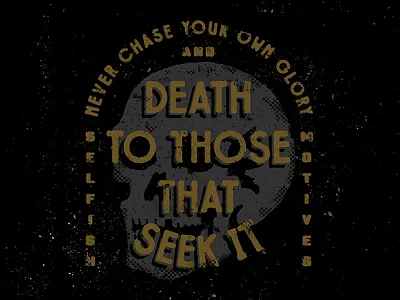 Death Before Glory illustration print texture