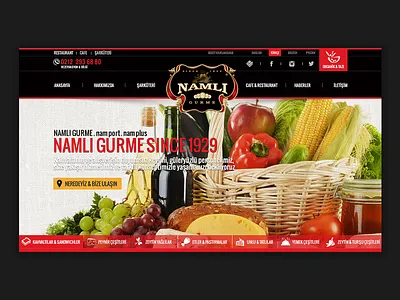 Web Design - Namlı button cafe design gourmet interface navigation restaurant site typography ui web