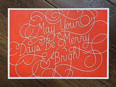 Christmas Card christmas card design letterpress monoline print salty script
