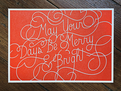 Christmas Card christmas card design letterpress monoline print salty script