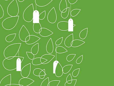 Wish Tree Postcard flyer green illustration illustrator leaves line art nature postcard tree