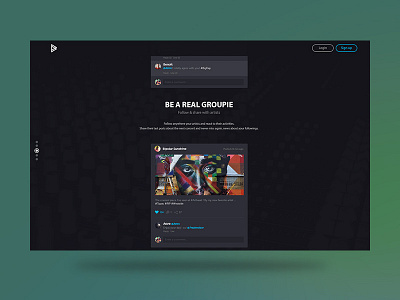 Bitzik - New Landing page (slide 3) bitcoin bitzik dark flat landing music