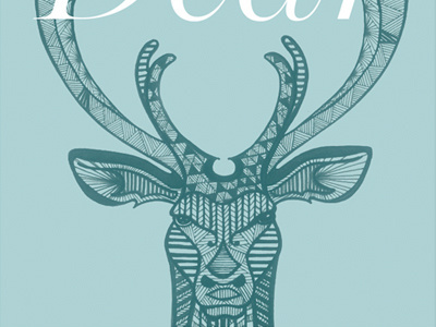 Oh, Dear! animals blue colors dear illustration lignes patterns repetitions shapes typography