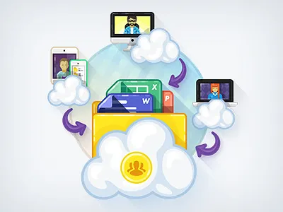 Shared Folders Illustration cloud documents folders icon icons illustration shared sharing