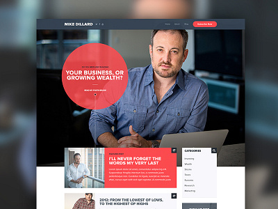 Blog Design blog blue clean design landing marketing photography red twitter typography web website