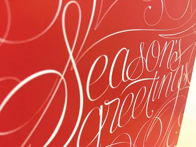 Season's Greetings christmas card lettering print seasons greetings vector