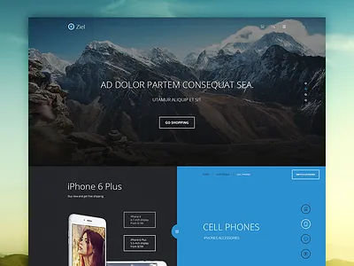 Ziel eCommerce Theme [WIP] blue clean dark ecommerce flat layout template theme ui ux