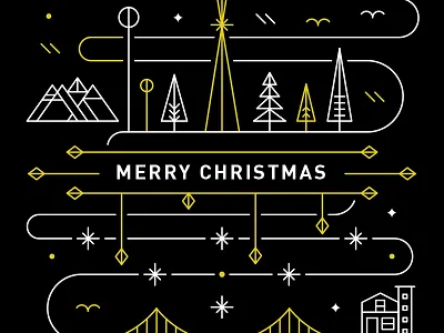Christmas 2014 | Linoxchnge 2014 christmas illustration line art linoxchnge san francisco seattle vector xmas