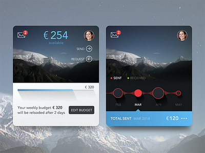 Payment Widget android card cards finance graph ios mobile money payment ui web widget