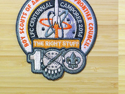 Bsa Lfc100 Patch minimal moon okc oklahoma osage patch rocket shield space thicklines