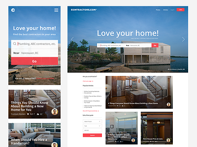 Contractors.com Landing Page clean contractors header landing page landing page design layout minimal minimal ui search ui user interface web