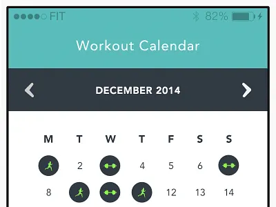 Workout Calendar body wise bodywise gym ios workout