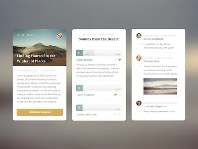 Blog Styles article audio blog chat design flat minimal mobile music ui ux